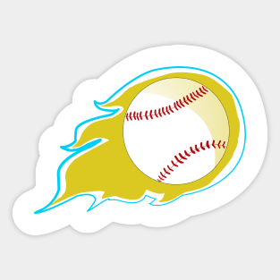 Baseball Comet Fireball Sticker